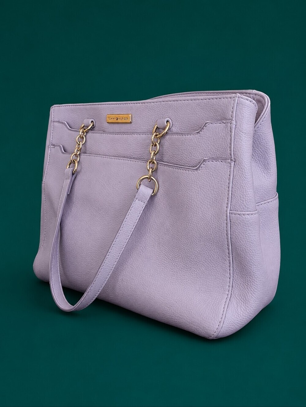 TOMMY HILFIGER 1990s Blush Three Compartment Shoulder Bag FLAWED